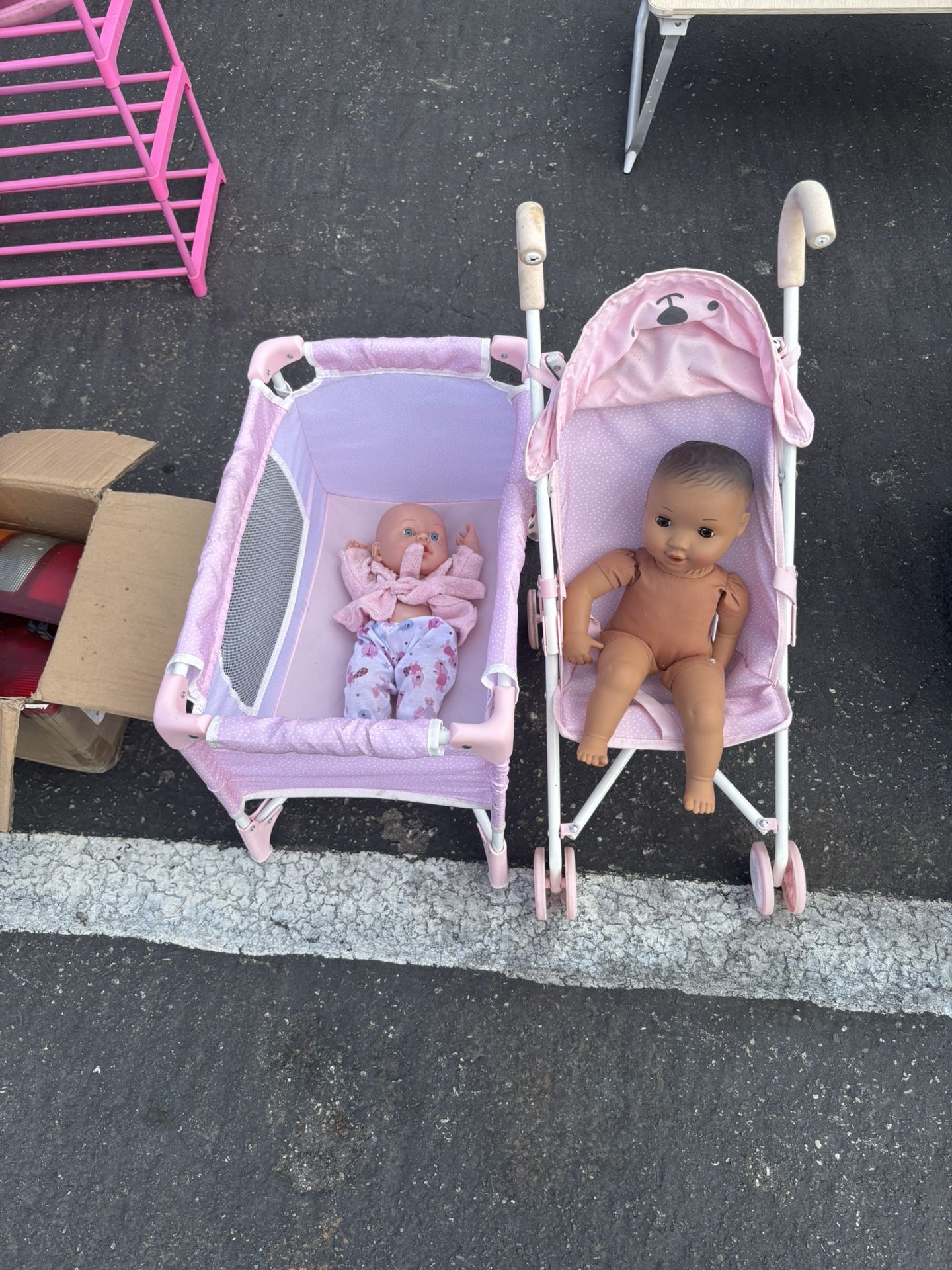 Kids Toy Crib And Stroller