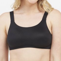 SPANX Black Bra-llelujah! Thick Strap Lightly Lined Stretch Tank Bralette Bra