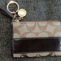 Coach Monogram Stripe Coin Purse
