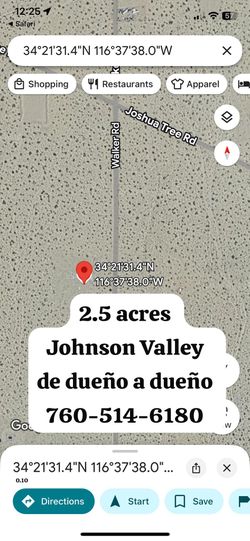Terreno De Venta En Johnson Valley 2.5 Acres De Dueño A Dueño 