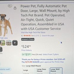 Power, Pet, Fully Automatic, Pet Door, Large, Wall Mount