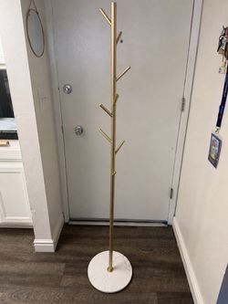 Modern Gold Coat Rack w/ Marble-Style Base ✨
