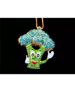 Crystal Cartoon Broccoli Necklace