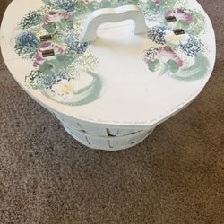 Cute hand painted basket/storage