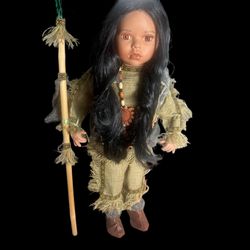 Rare Vintage CATHAY Papoose Native  Porcelain Doll 21” 1/2 