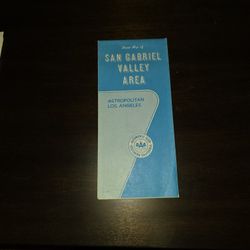1988 AAA San Gabriel Valley California City Street Travel Road Map
