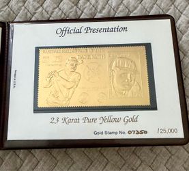 Babe Ruth Hall of fame 23karat Gold stamp