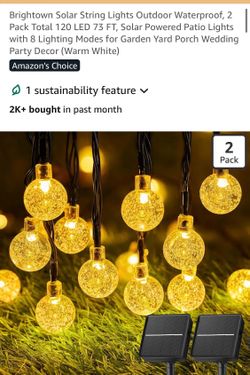BRIGHTOWN 2 sets of solar fairy string lights