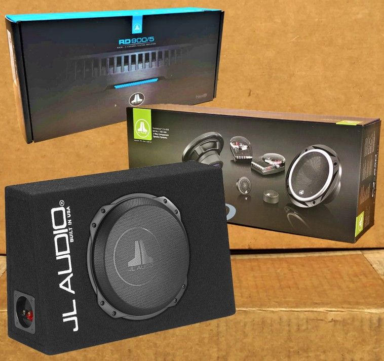 Car Speaker System 10" Shallow Sealed Enclosure 5 Ch Power Amplifier 6 1/2" Component Speaker Package 🚨 Payment Options Available 🚨 No Credit Needed