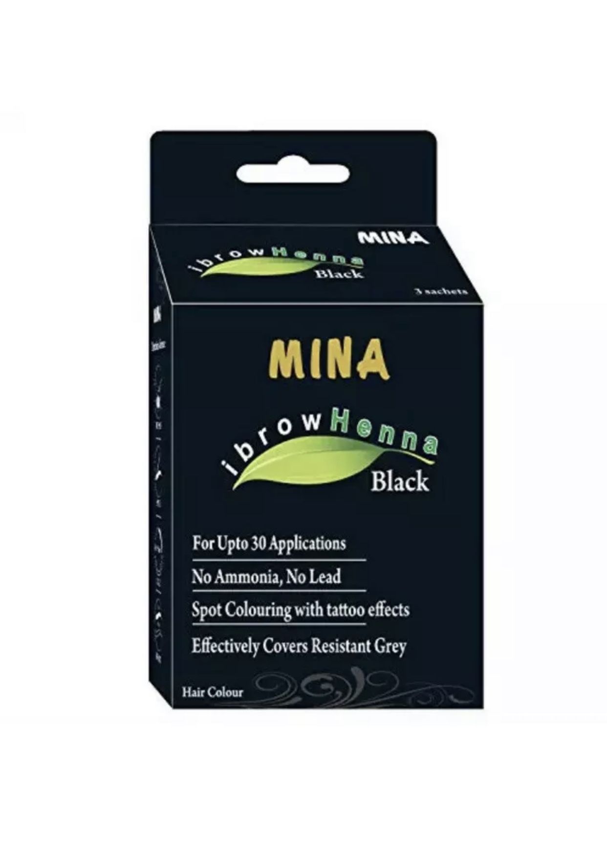 Mina ibrow henna black regular pack or tinting kit for eyebrow colors