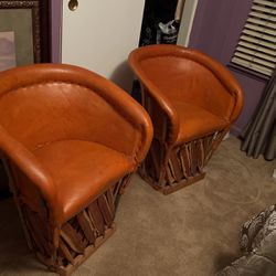 Real Leather Chairs (orange)