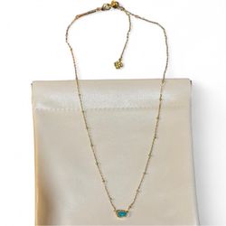 KENDRA SCOTT Turquoise Magnesite Mini Elisa 14K Gold-Plated Short Necklace NEW