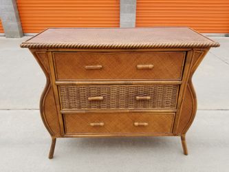 GORGEOUS RATTAN / WICKER 3-DRAWER CHEST – UNIQUE & EYE-CATCHING! MUST SEE TO APPRECIATE!!!