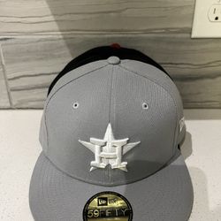 Men's Houston Astros New Era Gray White Logo 59FIFTY Fitted Hat