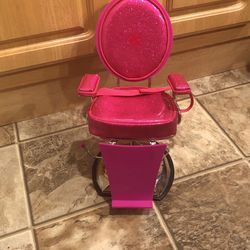 American Girl Pink Glitter Salon Styling Chair