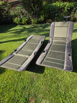 Pair of Timber Ridge Adjustable Camping Cots /  Patio Chaise  Lounges