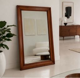 Original Vintage Wood Framed Mirror Mid Century Modern Fine Art Antique MCM 24 x 32 Wooden Frame