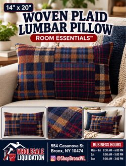 Room Essentials Woven Plaid Lumbar Pillow 14x20