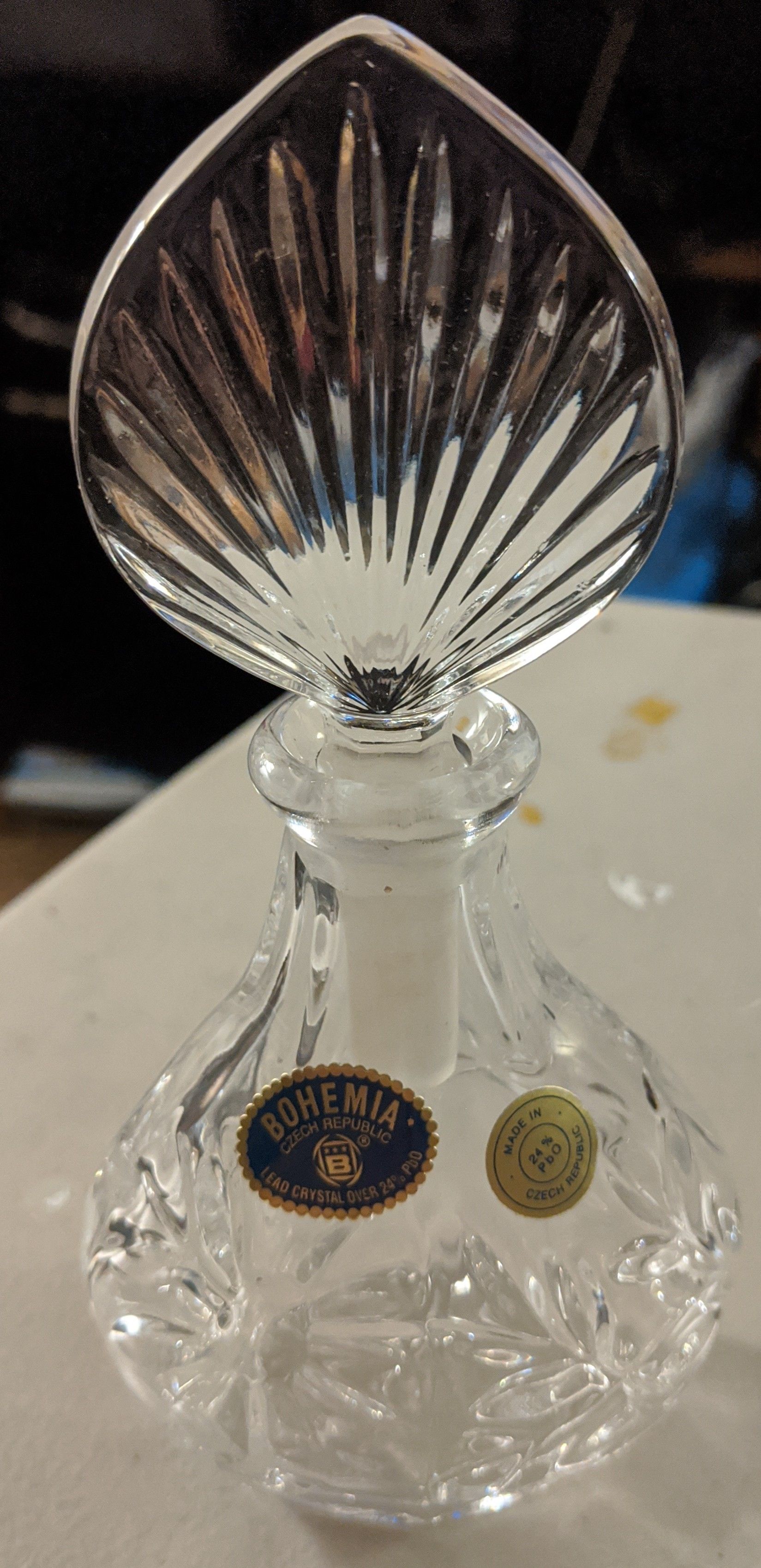 Bohemia Czeck Leaded Crystal Perfume Bottle with Daubers