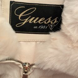 GUESS Winter White Faux Fur Coat
