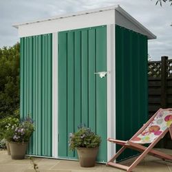 Brand New In Box, 5 ft. W x 3 ft. D Outdoor Storage Metal Shed Utility Patio Shed for Garden and Backyard 15 sq. ft. in Gray，$99