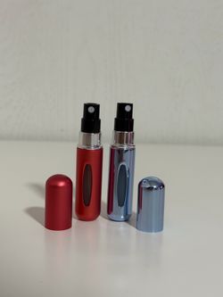 Portable Mini Refillable Perfume Atomizer Bottle – Travel Size Empty Spray Bottle, Bottom Pump Underfill Odorless Container for Travel & Outings (2-Pa