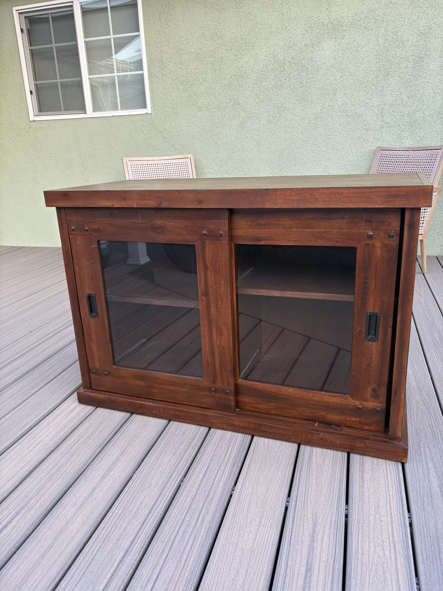 Dark Wood Entertainment Cabinet