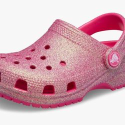 Crocs Classic Glitter Clog (Toddler) Size 4