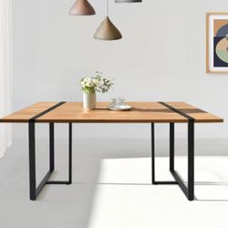 ✌️ Metal and Wood Industrial Dining Table 71”Wx38” D