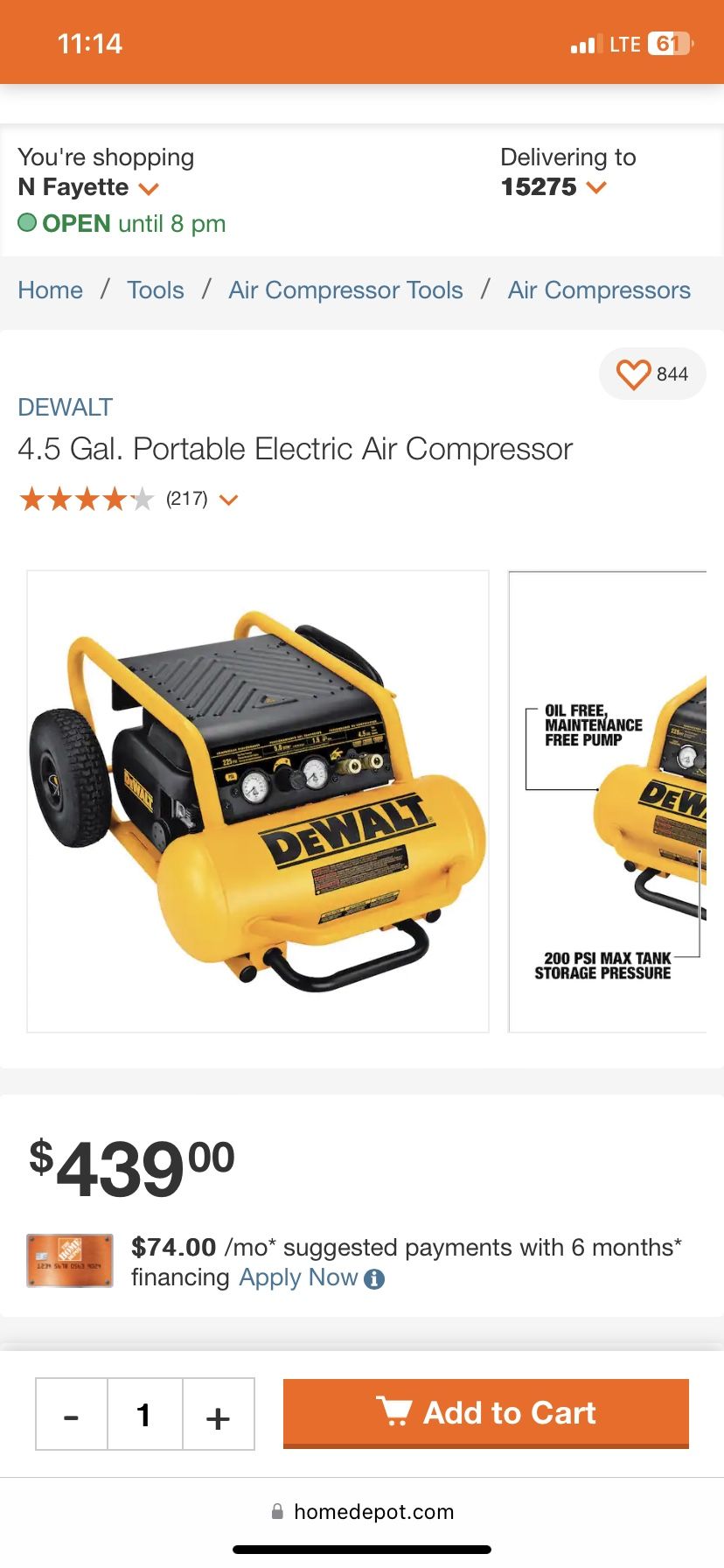 Brand New Dewalt Air Compressor