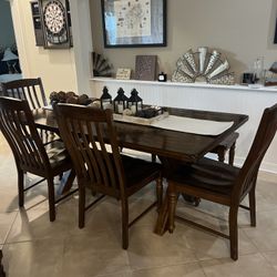Wooden Dining Table Set 4 chairs & bench