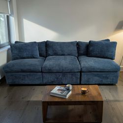 Blue Modular 3 Pc Sectional 
