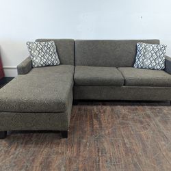 Free Delivery! Dark Olive Sectional Couch With Reversible Chaise 