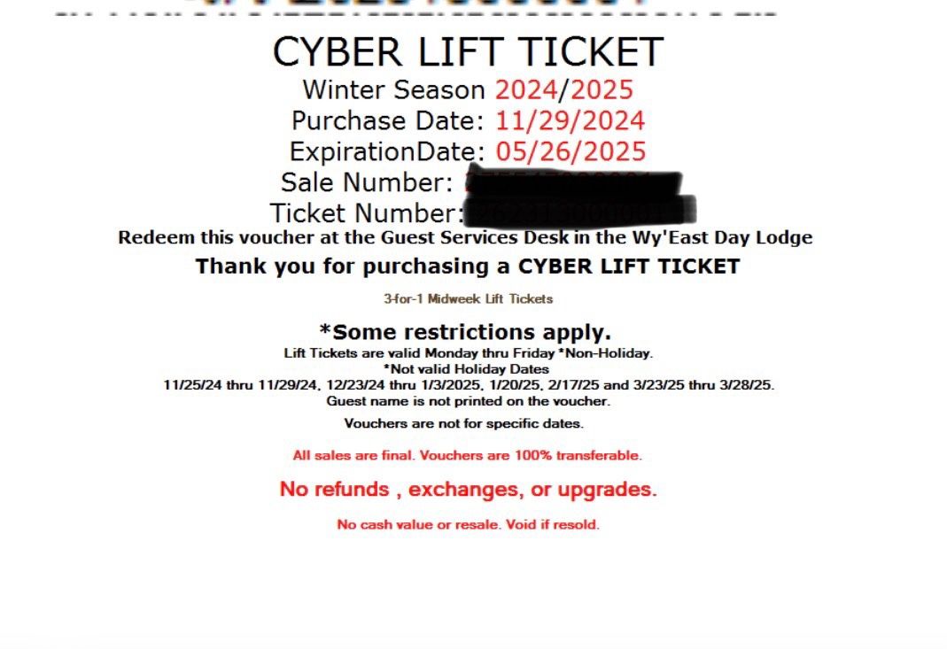 Timberline Lift Ticket