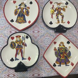 Vintage Card Themed Snack Dishes 