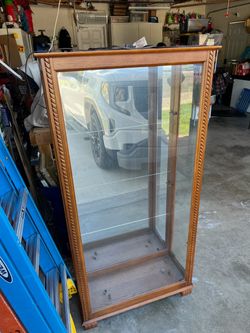 Wood and Glass Display Cabinet Curio