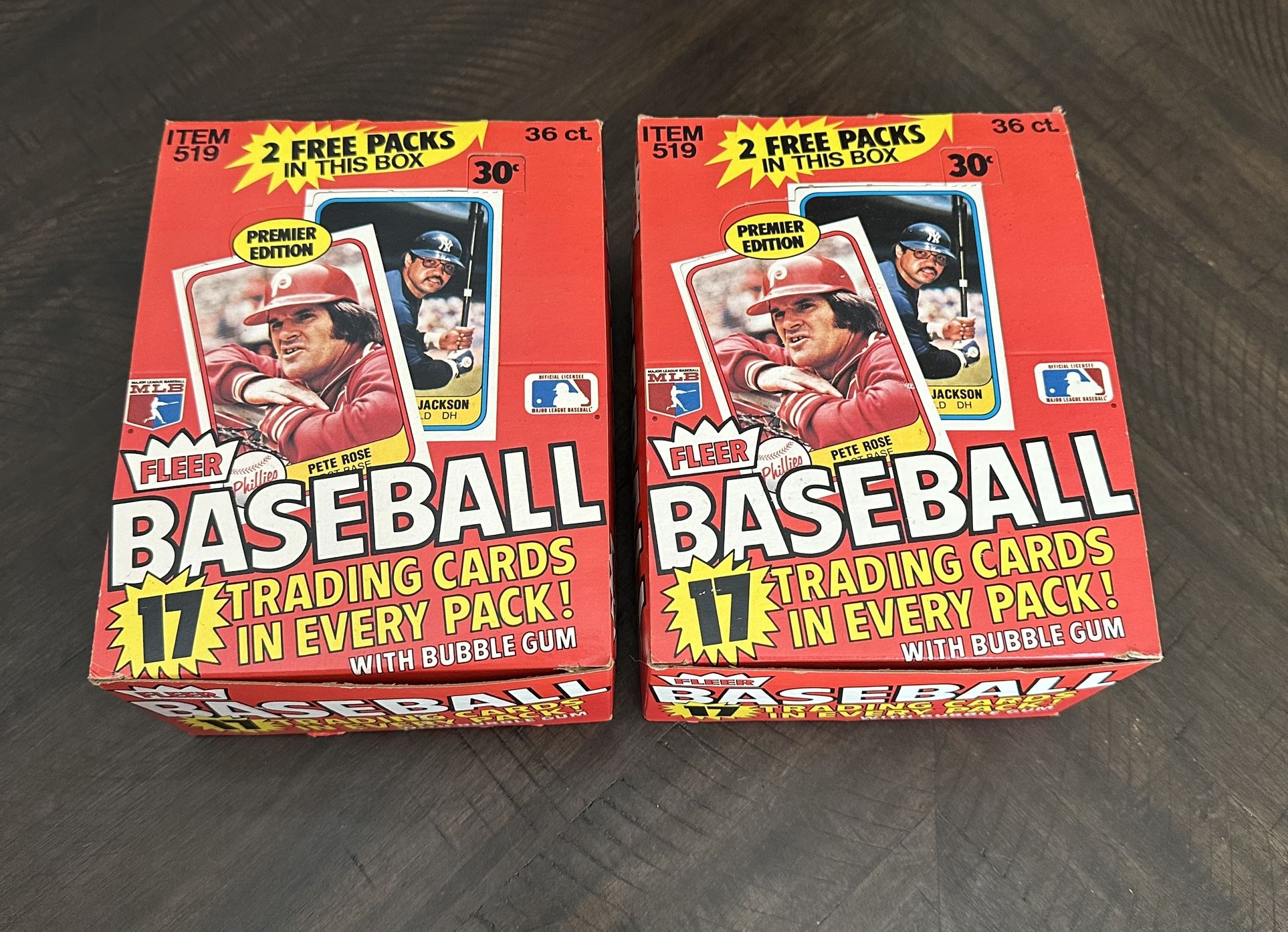 1981 FLEER Baseball Wax Card Box PREMIER EDITION FASC 38 Packs UNOPENED ( 2X )