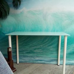 Ikea White Glass Top Desk