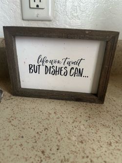 Funny Kitchen Quote Framed Wood Sign