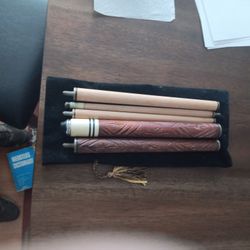 Pool Cue, 5 Piece, Hand Carved
