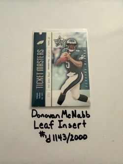 Donovan McNabb Philadelphia Eagles All-Pro QB Leaf Short Print Insert Card. #’d 1143/2000.