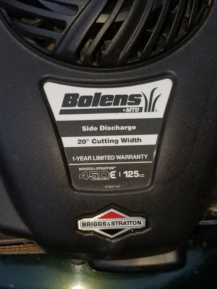 Bolens by mtd Briggs and Stratton 450e series 125cc 20