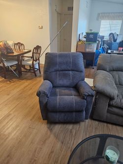 Blue recliner