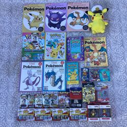 Lot Of New Mixed Pokémon Items Bundle Books + Magazines + ID Lanyard  Keychain + Plush + Funko Bitty  POP Figs. + 120  Cards (VALENCIA) $120 
