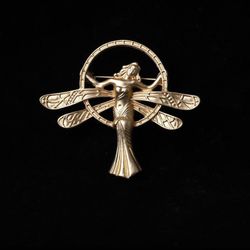 Retro classic Golden Fairy Brooch For Women Alloy Angel Pin Brooches new