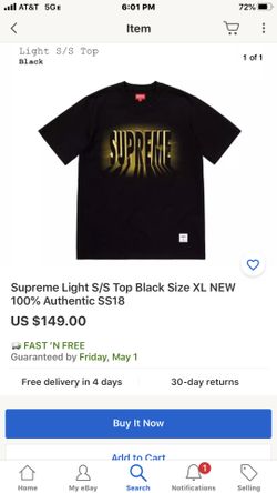 Supreme S/S top black XL new