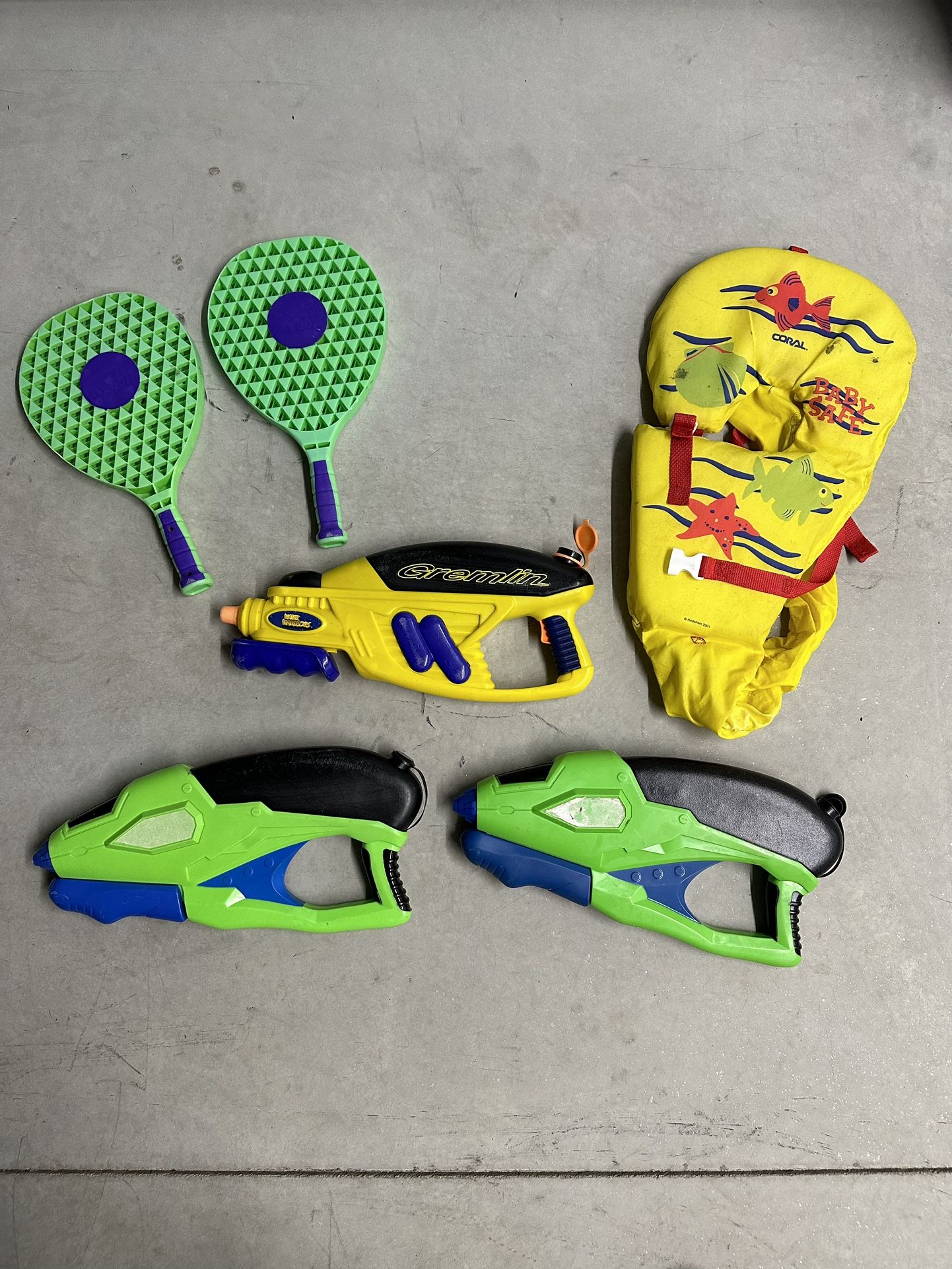 Pool Toys & Games Set Paddles Life Vest Water Guns