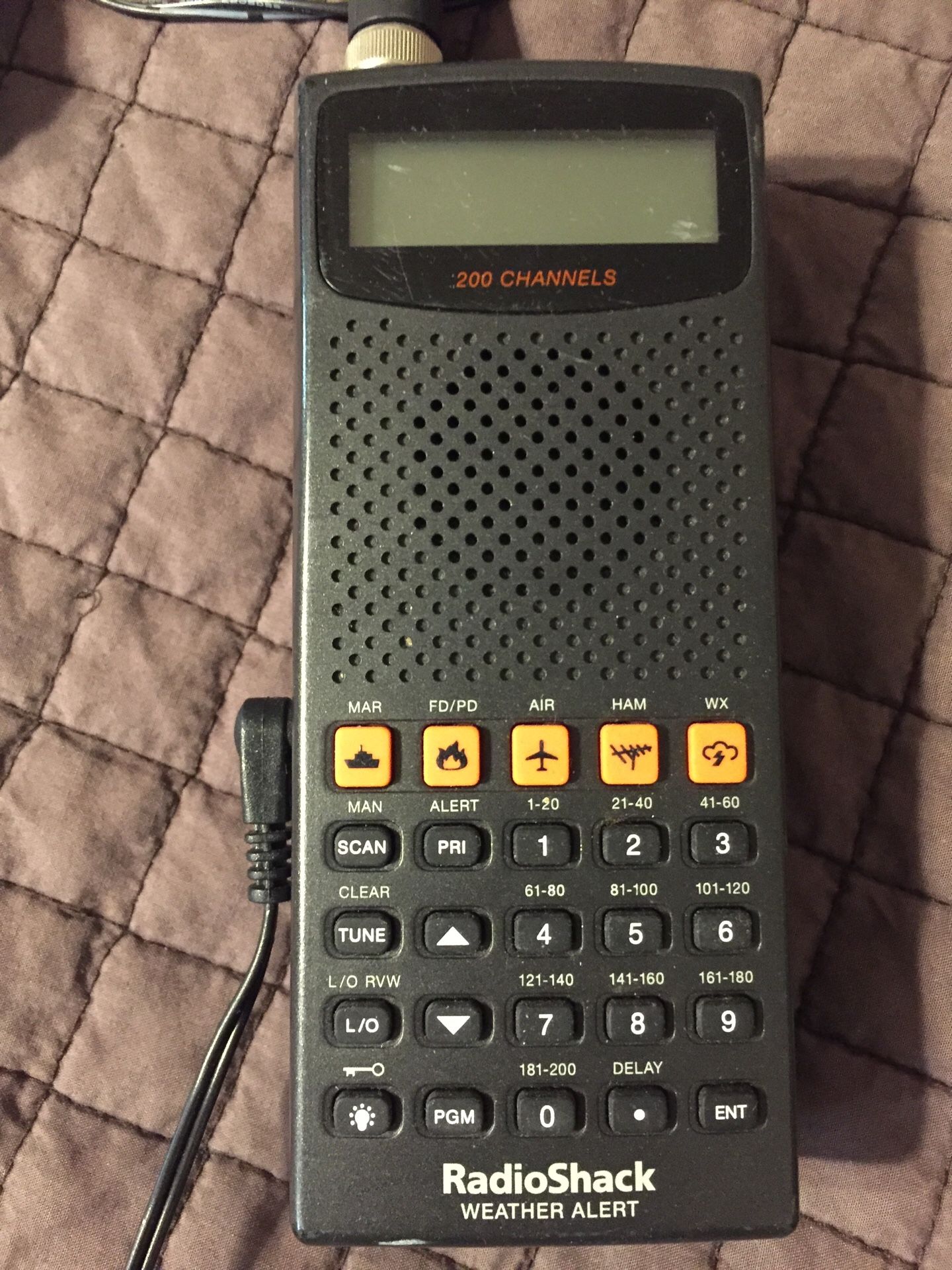 Radio Shack PRO-82 200+Manual Scanner VHF/Air/UHF/Marine Weather Ham 20-315 12A
