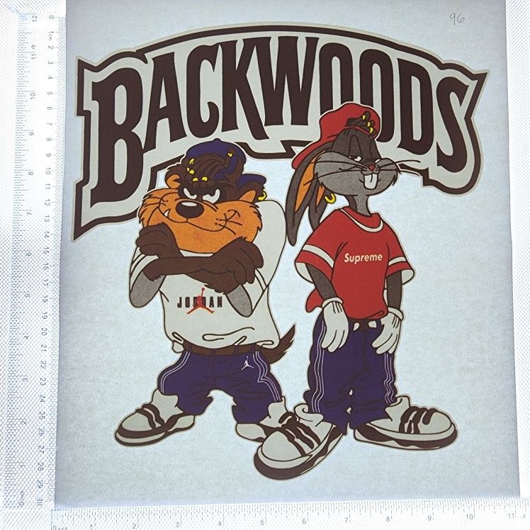 Iron On Heat Transfer Good For T-shirts Sweaters Jackets T Shirt Design Size Is About 12x10 Tazz And Bugs Backwoods 96