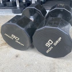 Iron Grip Dumbbells 90lbs